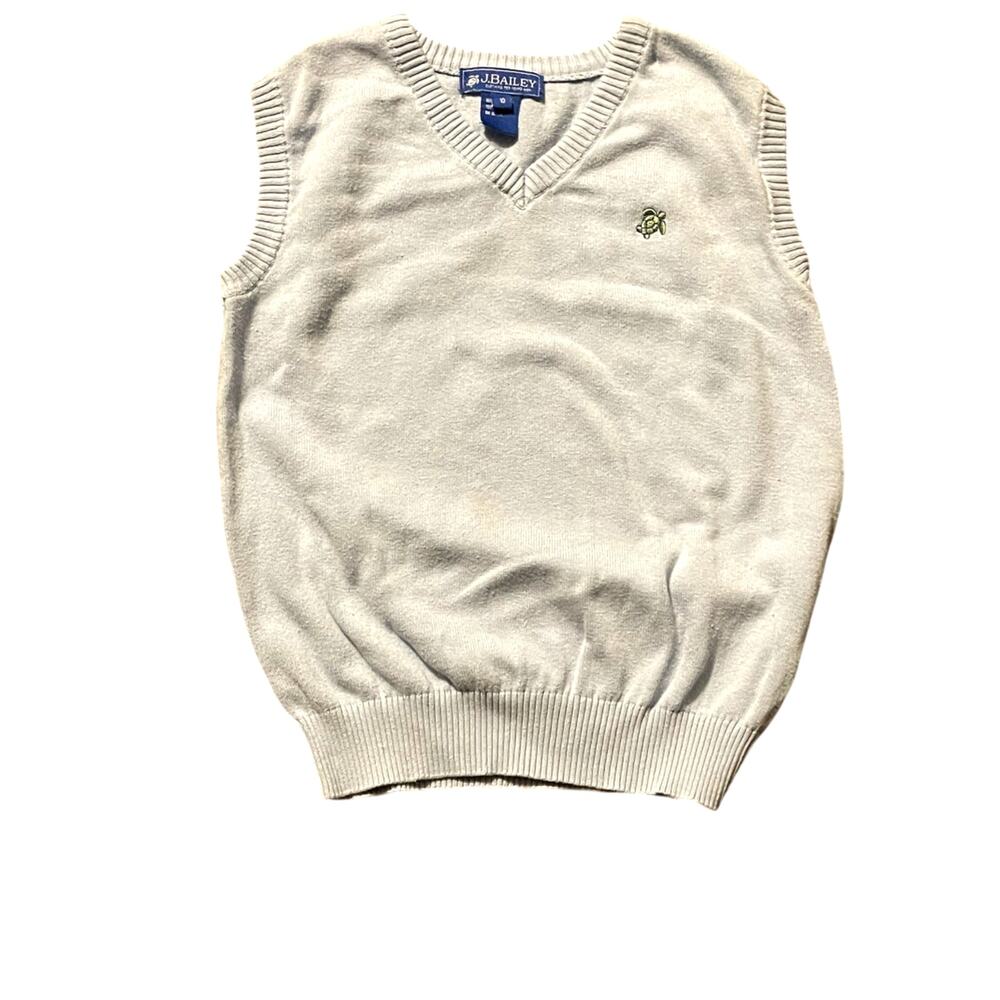 J. Bailey Light Blue Sweater Vest Boys Size 10 Turtle Cotton V Neck